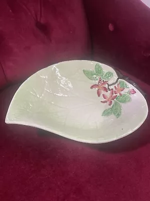 Buy Large Vintage Carlton Ware England Green Leaf Dish Plate Retro Apple Blossom • 9.99£