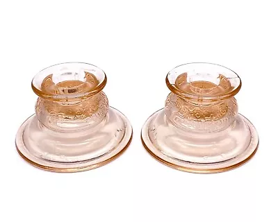 Buy Vintage Pink Candlesticks Candle Holders Indiana Glass Recollections Madrid • 20.28£