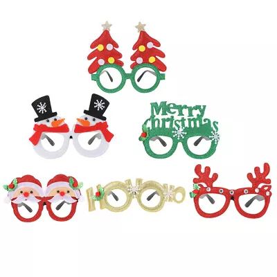 Buy  6 Pcs Photo Props Xmas Glasses Decor Christmas Party Supplies • 10.88£