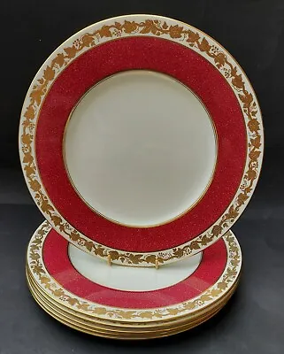 Buy Six Bone China Wedgwood Whitehall Ruby Dinner Plates • 60£