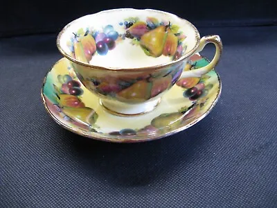Buy Vintage Argyle China  Garden Fruits  Cup And Saucer • 5£
