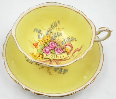Buy Rare Paragon (queen Mary)  Fine China Mother Cup & Saucer Floral Bouquet Yellow • 39.95£
