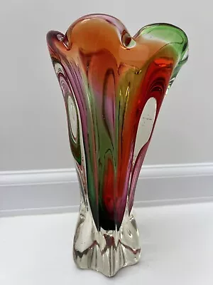 Buy Vintage 1960s Czech Bohemian Josef Hospodka Chribska 24cm Art Glass • 45£