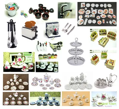 Buy Dolls House Miniature Kitchen Utensils Cookware Tableware Cutlery Dining Tea Set • 5.90£