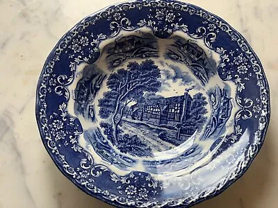 Buy W H Grindley & Co. Ltd. Flow Blue Tea Plate  English Country Inns  1920/39 8 Dia • 2.99£