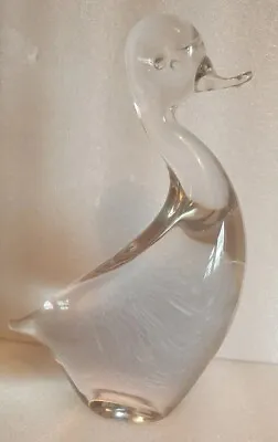 Buy Beautiful Wedgwood Clear Glass Duck (7  Tall) Vintage Paperweight Or Ornament  • 22.99£