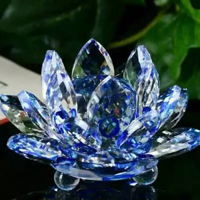 Buy Lotus Glass Candlestick Home Decor Craft Tea Light Flower Candle Holder Crystal • 5.68£