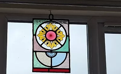 Buy Renovated Compact Victorian Hanging Stained Glass Panel • 120£