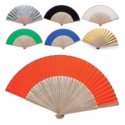 Buy Hand Held Folding Fan Wooden Spanish Chinese Type Pocket Fans Party Favour Sun • 4.99£