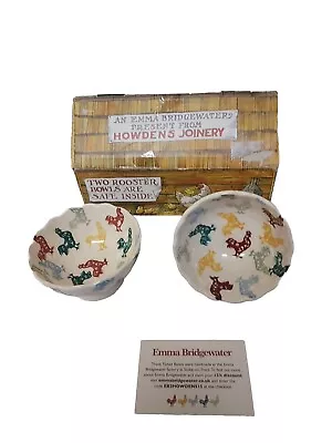 Buy Emma Bridgewater Present From Howdens Joinery 2 X Rooster Bowls In Original Box • 24.99£
