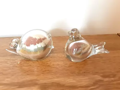 Buy 2 Alum Bay Isle Of Wight Hand Blown Glass Coloured Sand - Mouse & Bird Ornaments • 25£