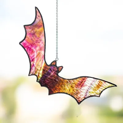 Buy Halloween Bat Stained Glass Suncatcher Window Hanging Acrylic Wall Art Decor • 4.79£