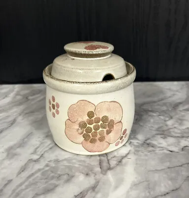 Buy Denby Langley Stoneware England Gypsy Pink Flower Jam Jar Lid Mustard Condiment • 19.55£