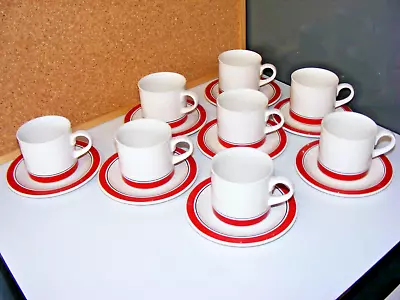 Buy Set Of 8 Vintage Hornsea Carnival Pattern Tea Cups & Saucers. C 1970-75. VGC • 14.99£
