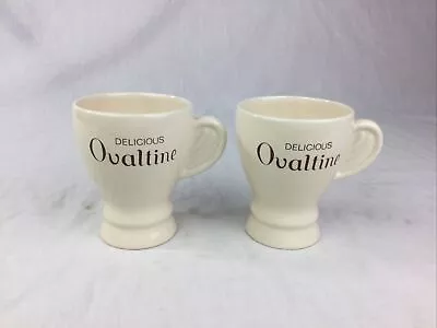 Buy 2x Vintage Delicious Ovaltine Cups Mugs - The Ovaltine Pottery Sandygate Devon • 11.99£