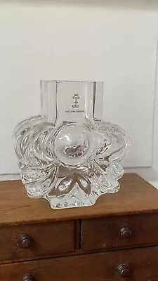 Buy Vintage Antique Swedish Crystal Glass Skruf Vase Midcentury 60s • 59.90£