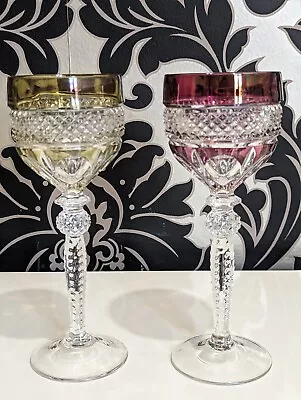 Buy Bohemian Cut Crystal Wine Glasses With Lustre Finish • 40£