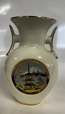 Buy Japanse Vase Chokin Porcelain Whiye Gold Plated Art Of Chokin Engraved 21cm Tall • 9.99£