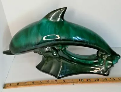 Buy Vintage Large BLUE MOUNTAIN Large 16.5  Ornament Pottery DOLPHIN Figurine Canada • 30£