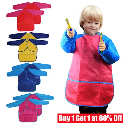Buy Kids Childrens Apron Painting Pottery School Art Smock Boy Girls  Crafts Clothes • 3.94£