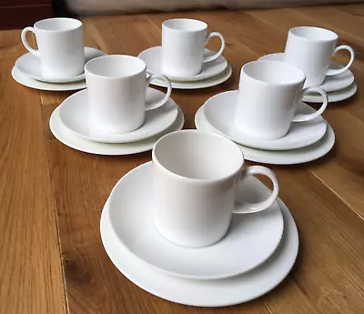Buy WEDGWOOD WHITE Espresso Coffee Tea 6 Cups Saucers + Royal Bone China 6 Plates • 65£