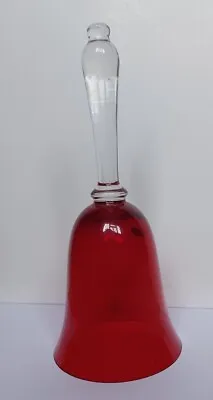 Buy ViINTAGE RUBY RED BOHEMIA CZECH. GLASS BELL 9 INCHES • 4.60£
