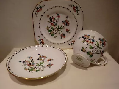 Buy Tuscan China Plant Pattern Hand Painted Flowers Trio ( Cup , Saucer , Plate ) . • 8£