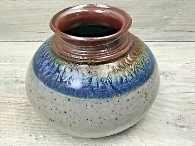 Buy Beautiful Brown / Blue / Grey Pottery Vase Vessel Signed • 28.81£