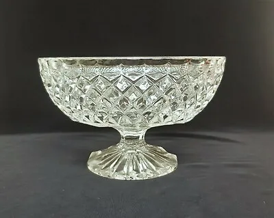 Buy Vintage Cut Glass Pedestal Bowl 5 X 8'' • 19.99£