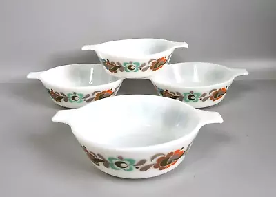 Buy VTG JAJ Pyrex Carnaby Tempo Bowls X4 Soup Cereal With Handles 663 MCM England • 17£