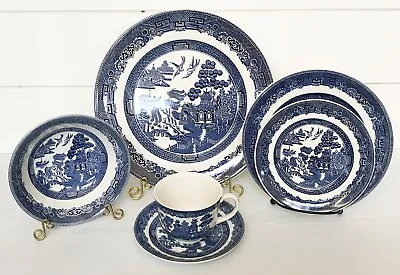 Buy Johnson Brothers BLUE WILLOW 6 Piece Place Setting Made In England-Listing C • 75.52£