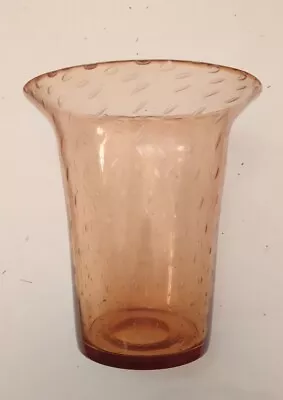 Buy Large Vintage Amber Orange Controlled Bubble Art Glass Vase Whitefriars Webb • 10£