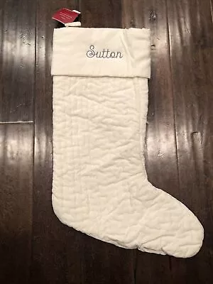 Buy NWT Pottery Barn Channel Quilted Velvet Christmas Ivory Large Stocking *Sutton • 17.55£