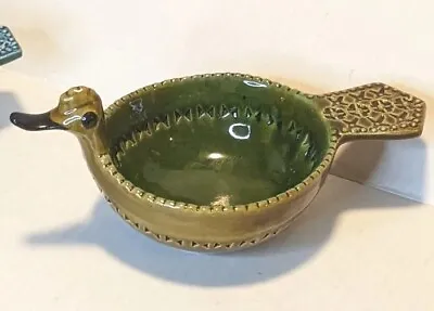 Buy Aldo Londi Bitossi Italian Pottery Bird Olive Green Dish Bowl Figure Vtg • 144.07£