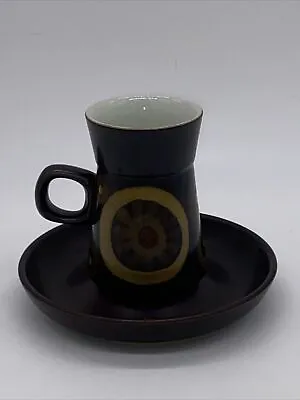 Buy Denby Arabesque Single Coffee Cup And Saucer Gill Pemberton 1960’s Retro 10cm • 7£