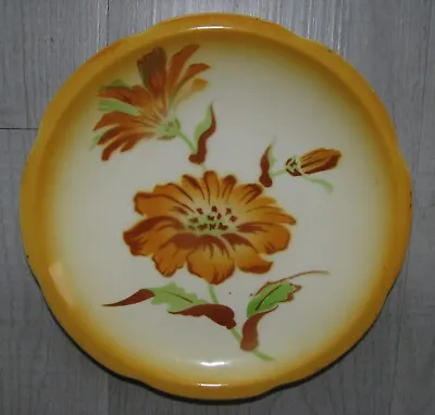 Buy Old Schramberg Majolica Plate 7  Yellow Flower Art Nouveau Germany • 14.23£
