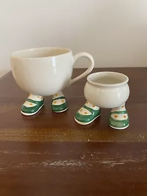 Buy Carlton Ware  Walking Ware - Pair Cup Plus Egg Cup Green ( Slight Factory Fault) • 12£