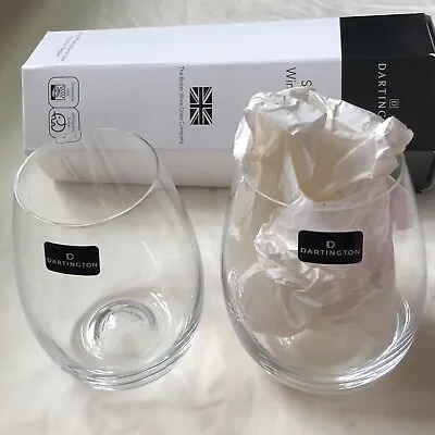 Buy NIB New Box Set Of 2 Dartington Stemless Wine Glasses The British Wine Glass Co • 20.84£