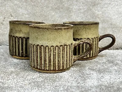 Buy 3 X Vintage Studio Pottery Short Coffee  Mugs Cups Tremar • 24.99£