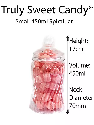 Buy Plastic Sweet Jars Favour Jar Storage Tubs Wedding Candy Cart Party 450ml Spiral • 11.79£