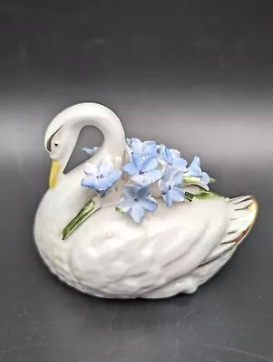 Buy Royal Adderley Bone China Porcelain Blue Flower Swan Floral Made In England • 12.48£