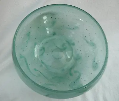 Buy Large Vintage Art Glass Bowl Vasart Etched To Base Green • 45£