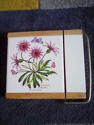 Buy Discontinued Rare Portmeirion Botanic Flower Tile Wire Cheese Cutter Board • 17.45£