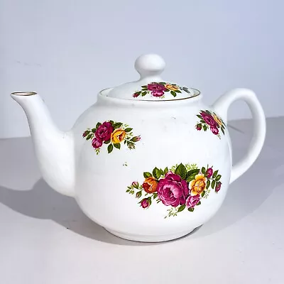 Buy Country Rose Pattern Bone China Tea Pot Teapot • 15.99£
