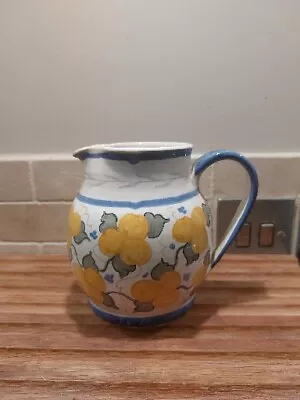 Buy Vintage Europa Italian Ceramic Hand Painted Lemon Vine Art Pottery Water Pitcher • 14.99£