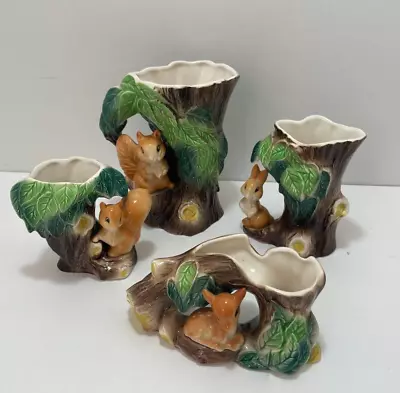 Buy Hornsea Fauna Pottery Vase Bundle X4 Rabbit No.55 Squirrels No.75 And 26 Deer 27 • 18£