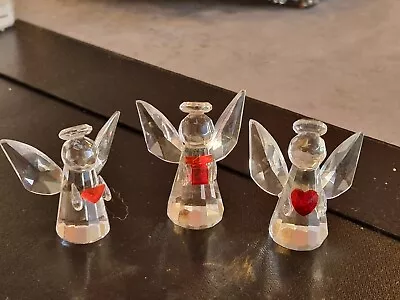 Buy A Trio Of Small Cut  Glass ,Angels • 10£