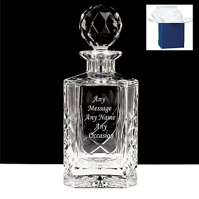 Buy  Personalised Engraved 24% Lead Crystal Whisky Glass Decanter, Engraved Gifts • 59.99£