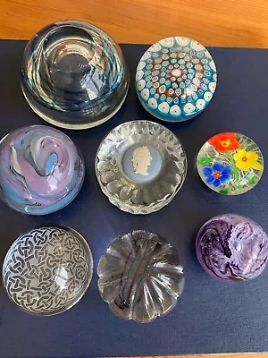 Buy 8 Glass Paperweights - Including 2 Caithness, 2 Wedgewood, 1 Crystals • 120£
