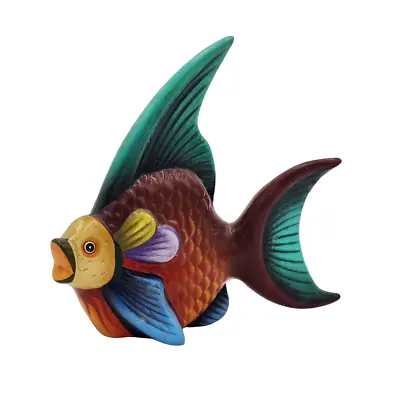 Buy Tonala Mexican Pottery Fish Colorful Angel Fish Figurine Sculpture Vintage • 26.54£